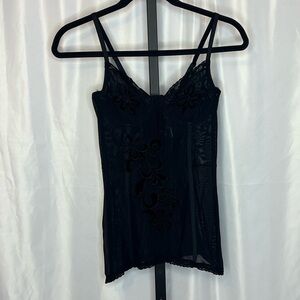 Frederick's of Hollywood Black on Black Lingerie Top, size Small